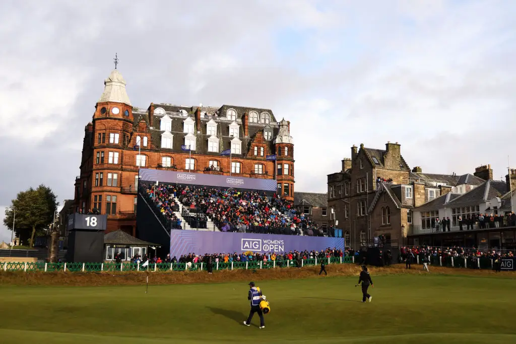 AIG Womens Open course shot with fans and stadium