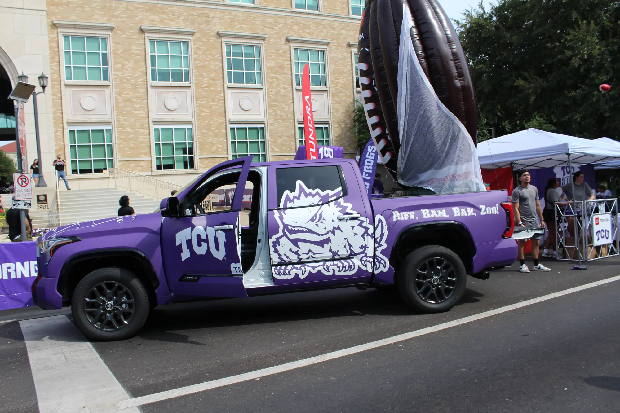 Purple TCU truck