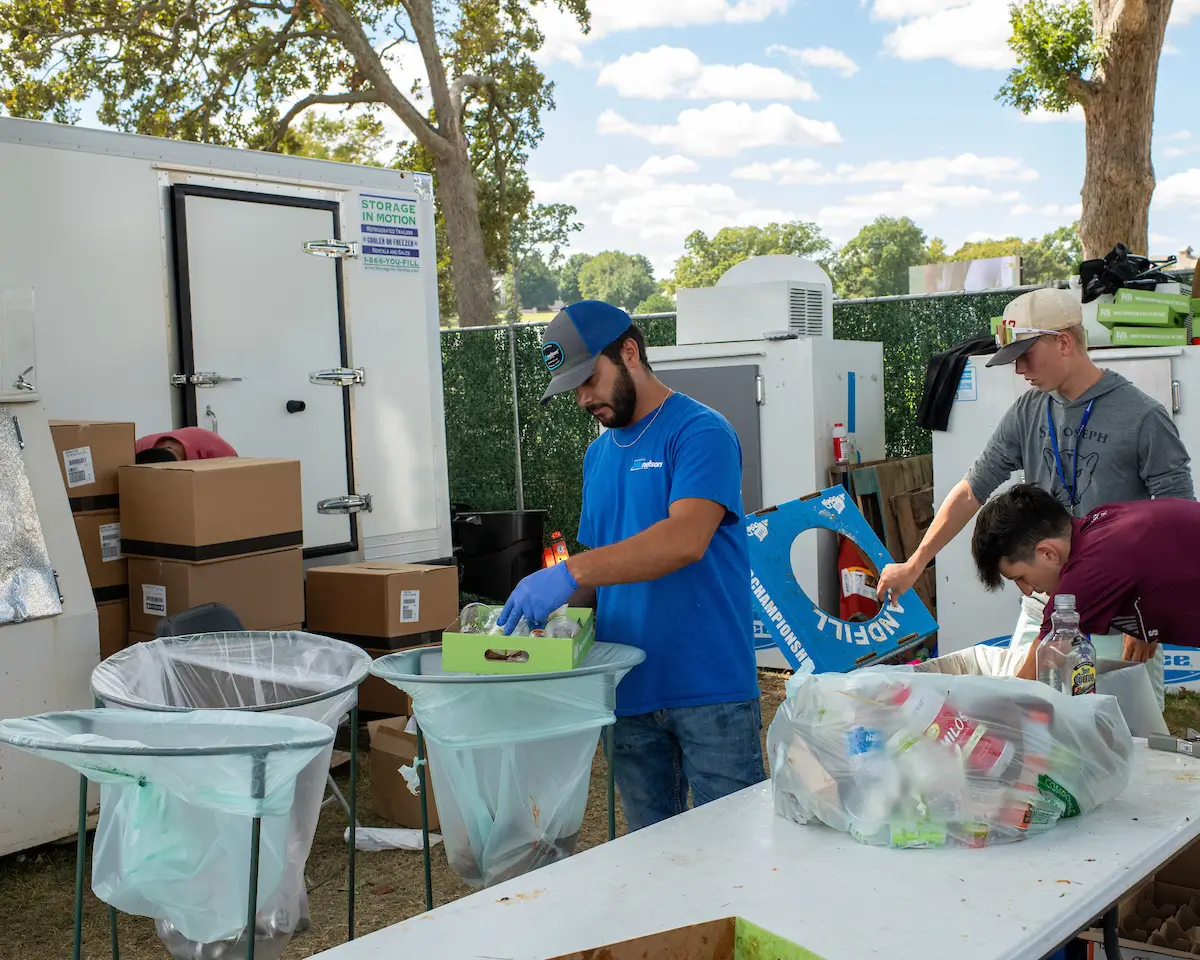 Trash and recycling at NWA Championships